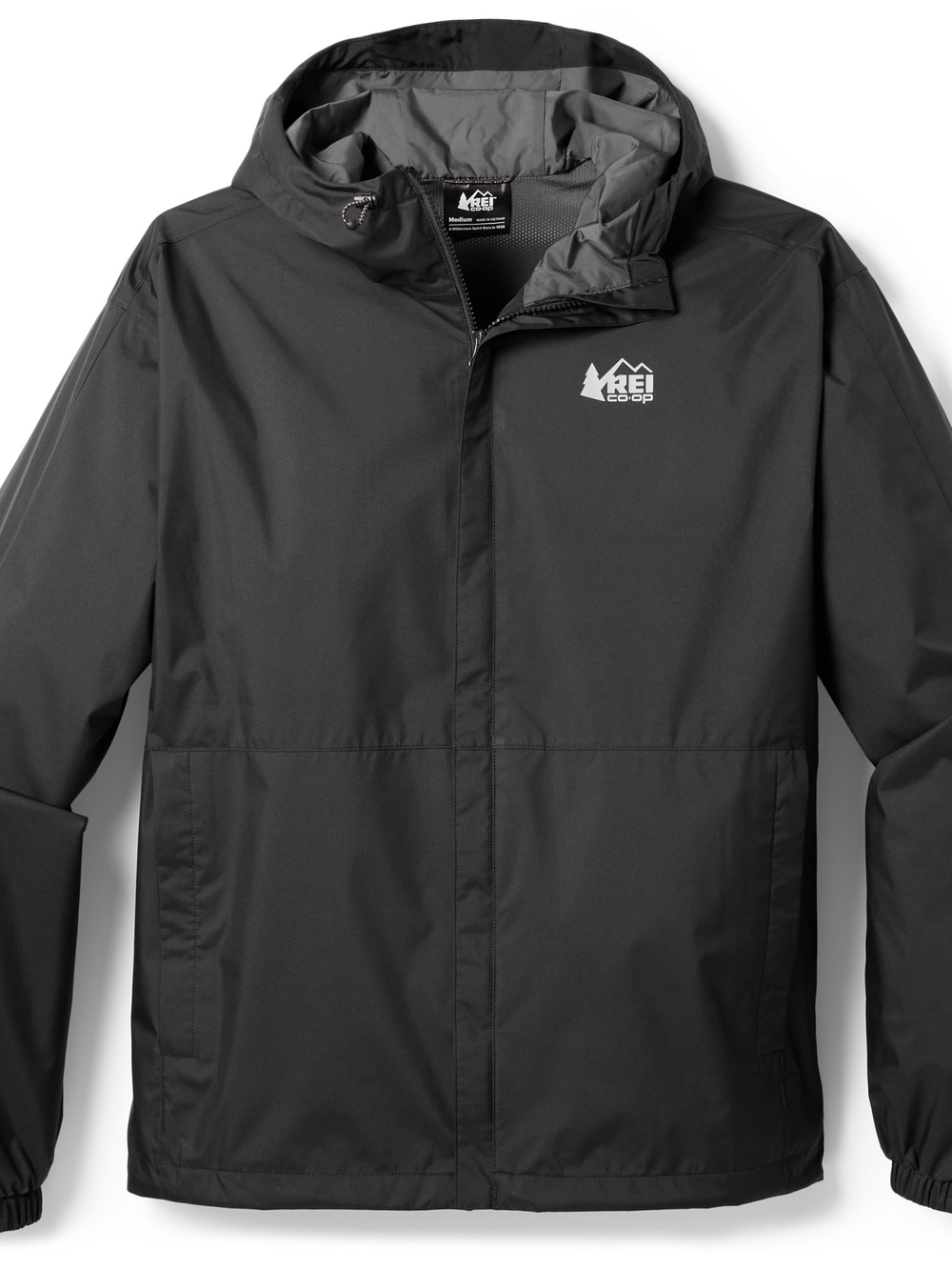 REI , Trailmade Rain Jacket , Men's Medium Tall, Black, Waterproof
